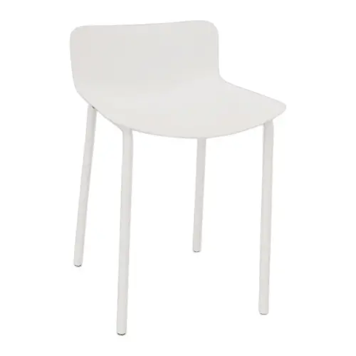 Tabouret POPP dossier bas blanc H60 