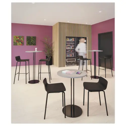 Tabouret POPP dossier bas blanc H60 