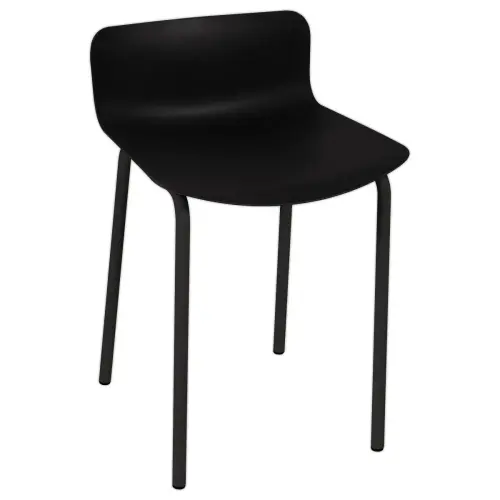 Tabouret POPP dossier bas noir H60