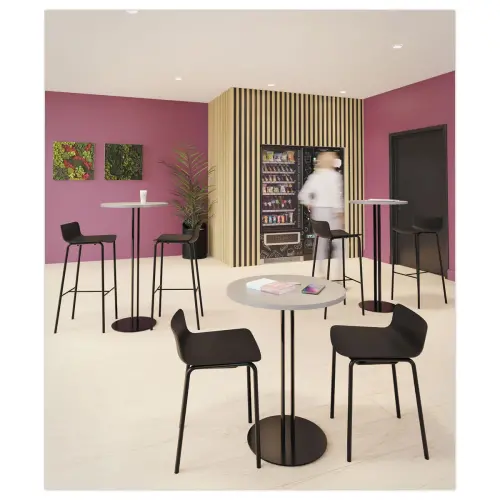 Tabouret POPP dossier bas noir H60