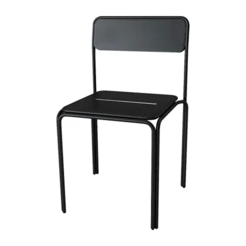 2 Chaises BISTRO en m&eacute;tal noirs int&eacute;rieurs et ext&eacute;rieurs mont&eacute;es 