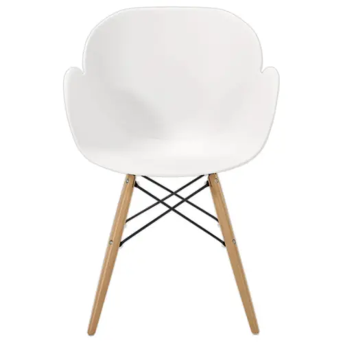 2 fauteuils PETALES pied h&ecirc;tre assise blanche 