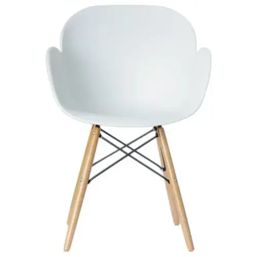 2 fauteuils PETALES pied hêtre assise blanche montés