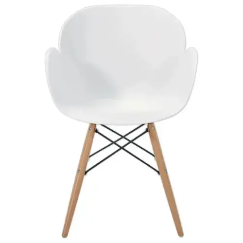 2 fauteuils PETALES pied hêtre assise blanche montés