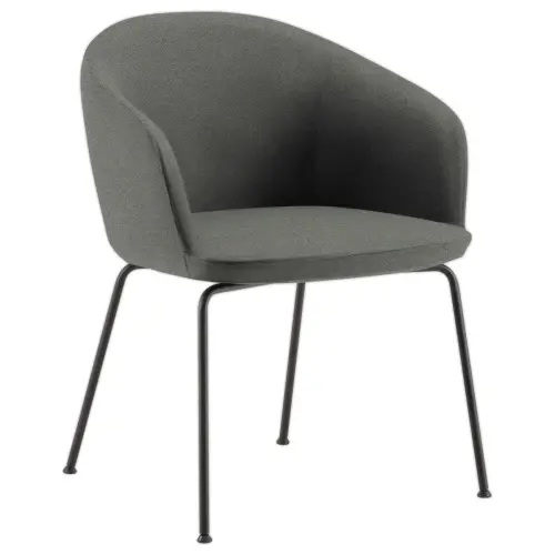 Fauteuil MILOS 4 pieds métal gris