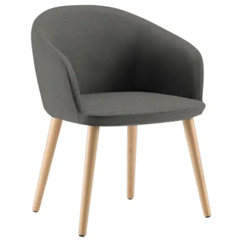 Fauteuil MILOS 4 pieds boisl gris