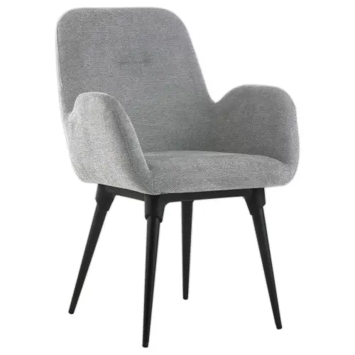 2 Fauteuils Tissu gris 4 pieds m&eacute;tal mont&eacute;s 