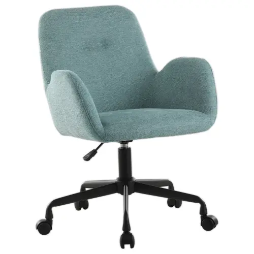 2 Fauteuils Tissu bleu clair piétement àroulettes montés