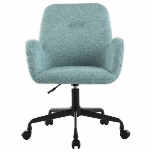 2 Fauteuils Tissu bleu clair piétement àroulettes montés