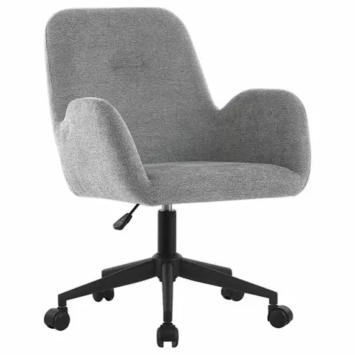 2 Fauteuils Tissu gris piétement à roulettes montés