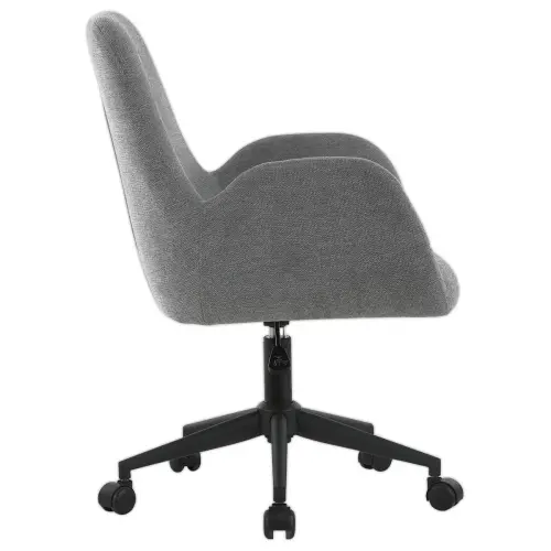2 Fauteuils Tissu gris piétement à roulettes montés