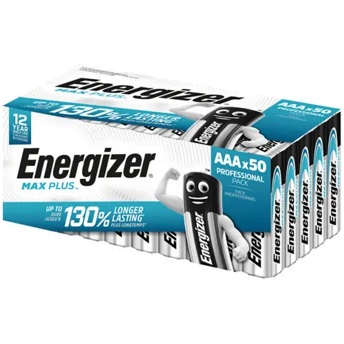 50 Piles alcalines AAA/LR3 - Max Plus - Energizer 