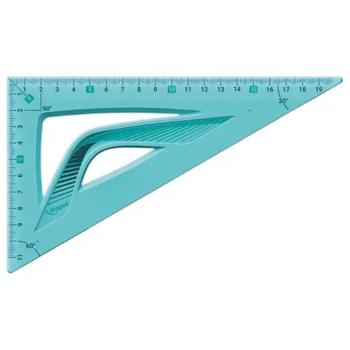 Equerre 60° grand côté 21 cm - INCASSABLE bleu