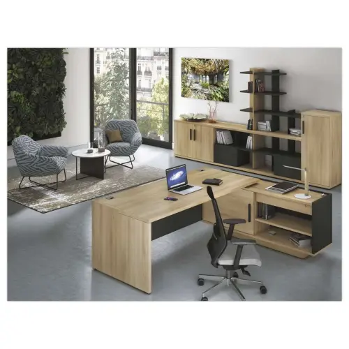 Bureau BARI 180 cm chêne du bocage monté
