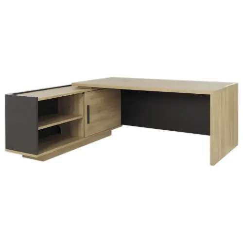 Bureau BARI Retour gauche 180 cm chênedu bocage monté