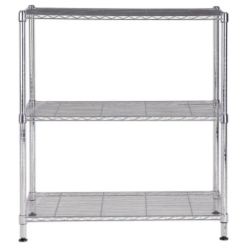 Etagère multifonction 3 niveaux L90 x H90 cm gris métal acier