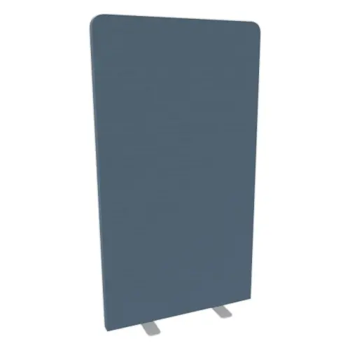 Cloison acoustique tissu gris pied plat argent 180 x 100 cm mont&eacute; 