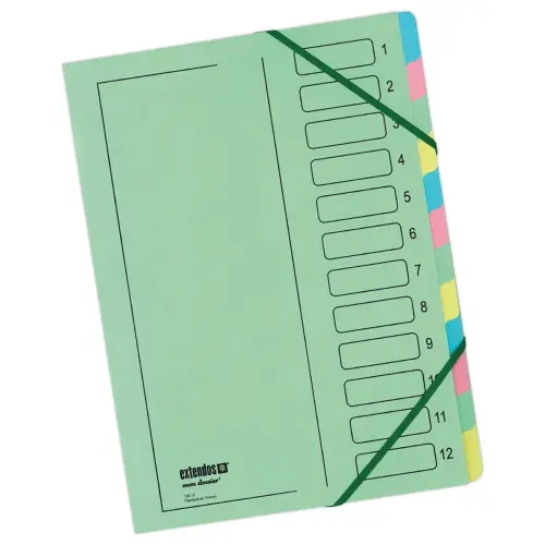 Trieur avec élastique - dos extensible renforcé - 12 compartiments