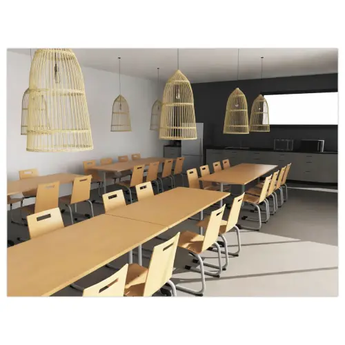 Table de collectivité 160 x 80 stratifiée hêtre -pieds alu montée