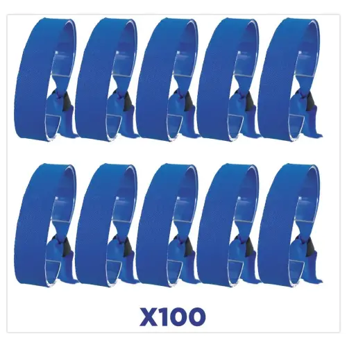 100 bracelets en tissu bleus 