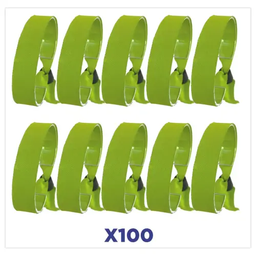 100 bracelets en tissu verts