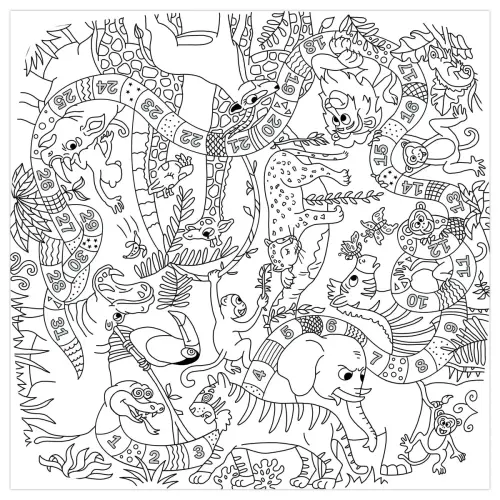 Table basse KIDS - 60 x 60 cm - Décor jungle - PAPERFLOW