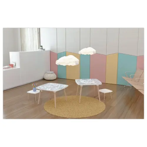 Table basse KIDS - 60 x 60 cm - Décor jungle - Livrée montée - PAPERFLOW