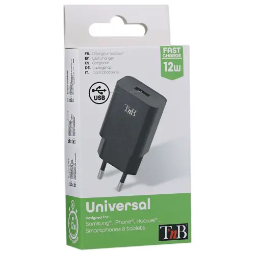Chargeur secteur 1 port USB-A 12W 