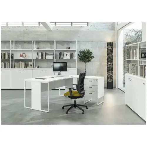Bureau BELGRADE 160 x 80 ch&ecirc;ne pieds anthracite mont&eacute; 
