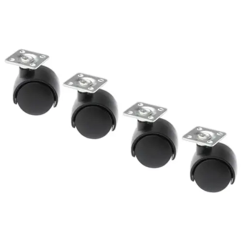 4 Roulettes noir pour les rangements &agrave; cases MAXICOLOR mont&eacute;es 