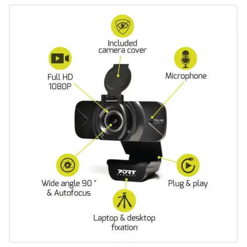 Webcam 1 080p &ndash; Full HD &ndash; Port Designs 
