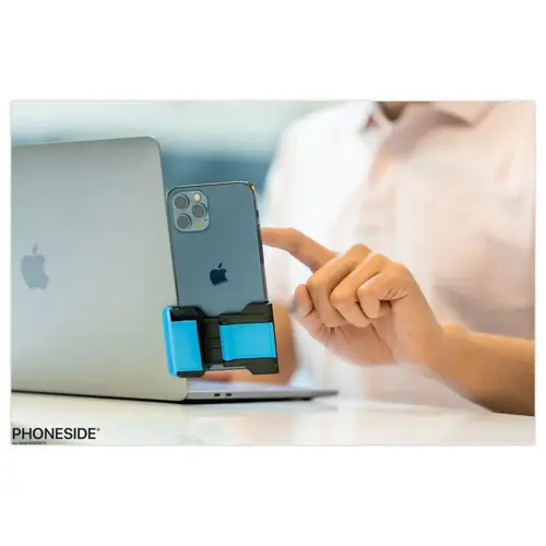 Phoneside One - support pour smartphone sur écran d'ordinateur Bleu