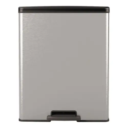 Poubelle Decobin rectangulaire 65l d&eacute;cor m&eacute;tal 