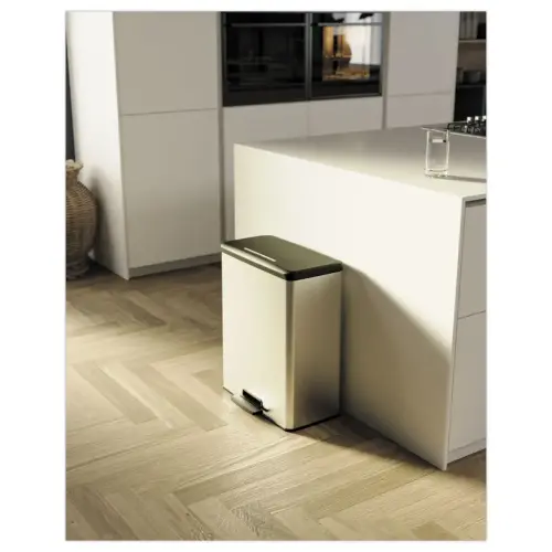 Poubelle Decobin rectangulaire 65l d&eacute;cor m&eacute;tal 