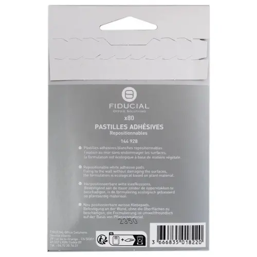 &Eacute;tui de 80 pastilles adh&eacute;sives repositionnables d'origine naturelle - 