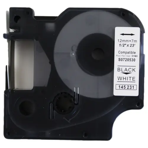 5 rubans D1 12mmx7m impression noire / blanc comp DYMO S0720530