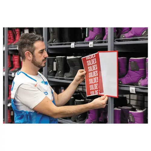 Cadre d'affichage magn&eacute;tique A4 -  rouge 