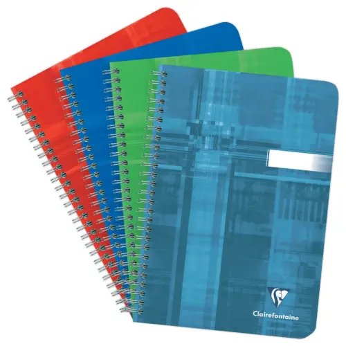 Cahier spirales A5 180 pages petits carreaux - coloris al&eacute;atoire - Clairefontaine 