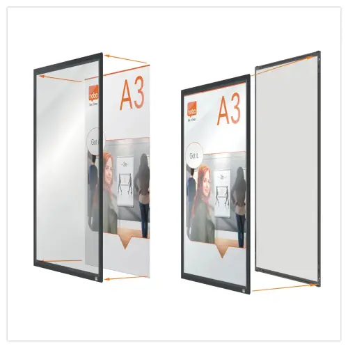 Porte-affiche clipsable A3 Nobo impression - noir 