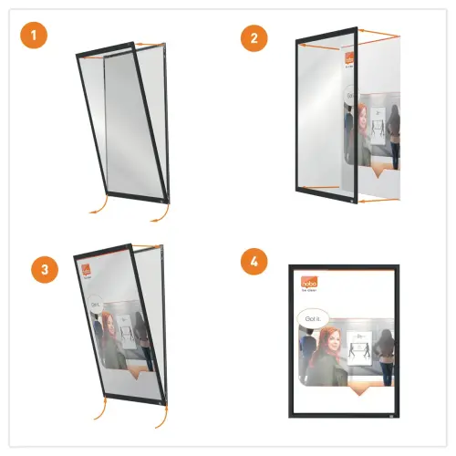 Porte-affiche clipsable A3 Nobo impression - noir 