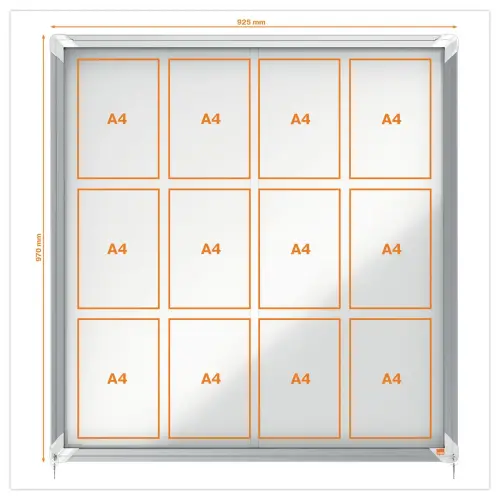 Vitrine d'intérieur Premium Plus - Magnétique - 12 x A4 - NOBO