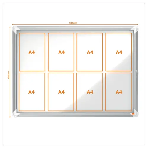 Vitrine d'extérieur Premium Plus - Magnétique - 8 x A4 - NOBO