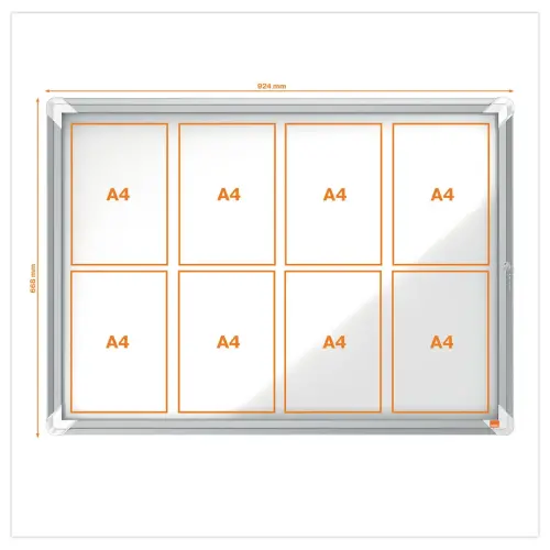 Vitrine d'intérieur magnétique - 8 x A4 - NOBO