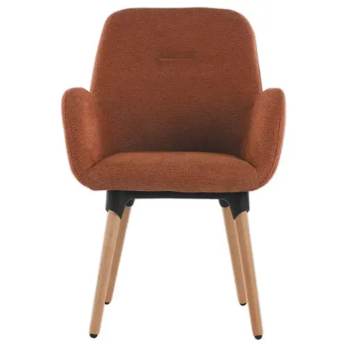 2 Fauteuils Tissu terracota 4 pieds boisvernis mont&eacute;s 