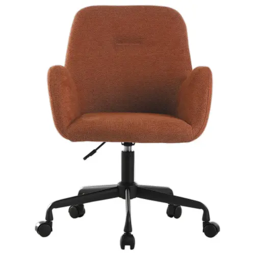 2 Fauteuils Tissu terracotta piétement àroulettes montés