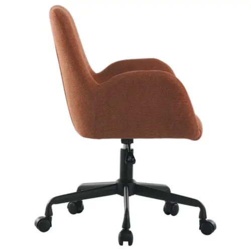 2 Fauteuils Tissu terracotta piétement àroulettes montés