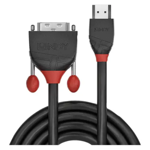 C&acirc;ble Black Line - HDMI vers DVI-D - 2m - LINDY 