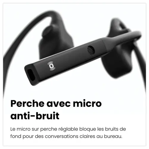 Casque sans-fil &agrave; conduction osseuse OpenComm2 - Bluetooth USB-A- noir 