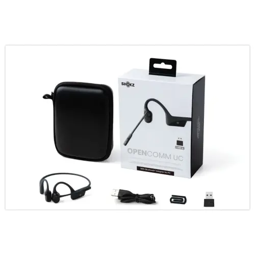 Casque sans-fil &agrave; conduction osseuse OpenComm2 - Bluetooth USB-C- noir 