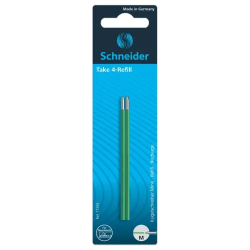 2 recharges pour stylo &agrave; quatre couleurs"Take 4" vertes 